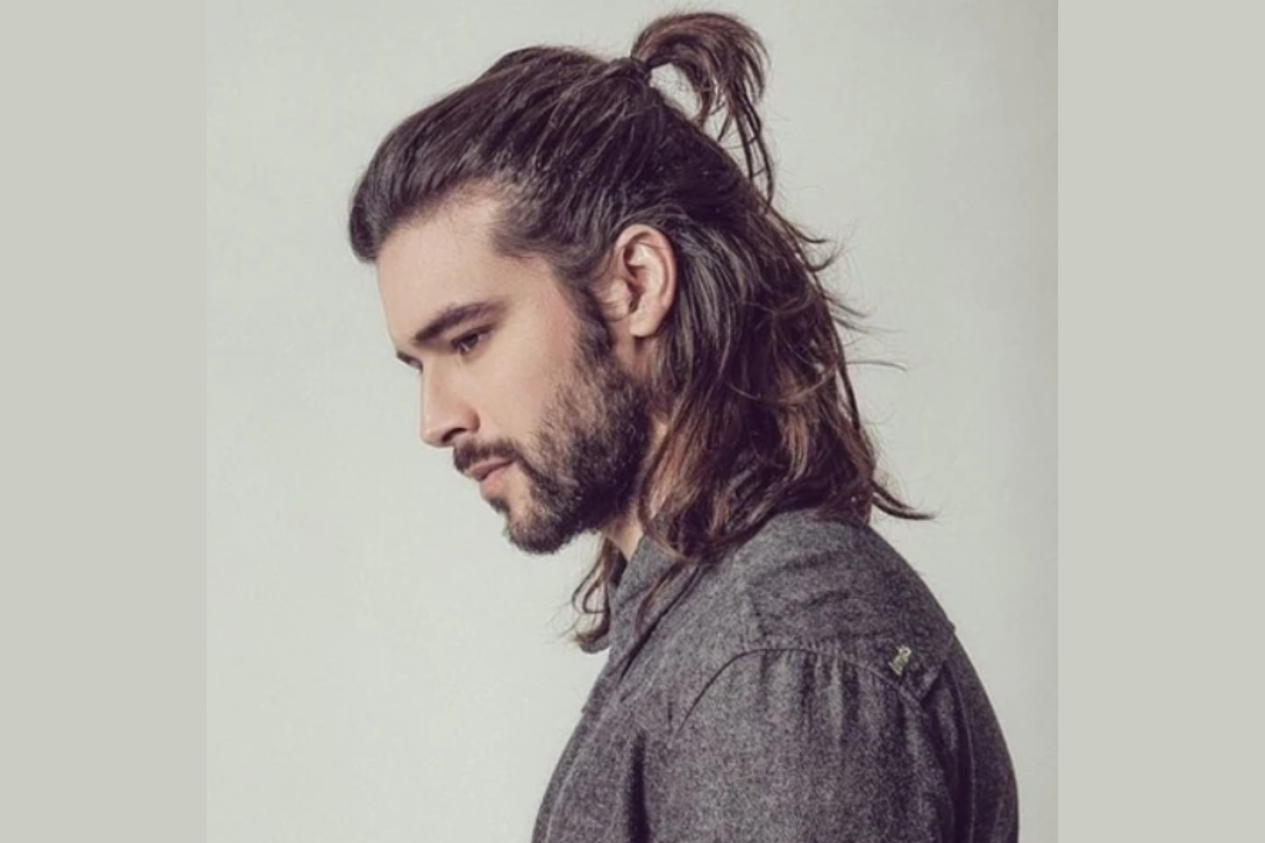 Medium-Length Short Hair Ponytail Hairstyles for Men