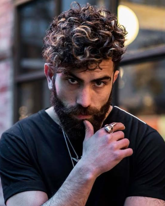 Medium-Length Curly Quiff