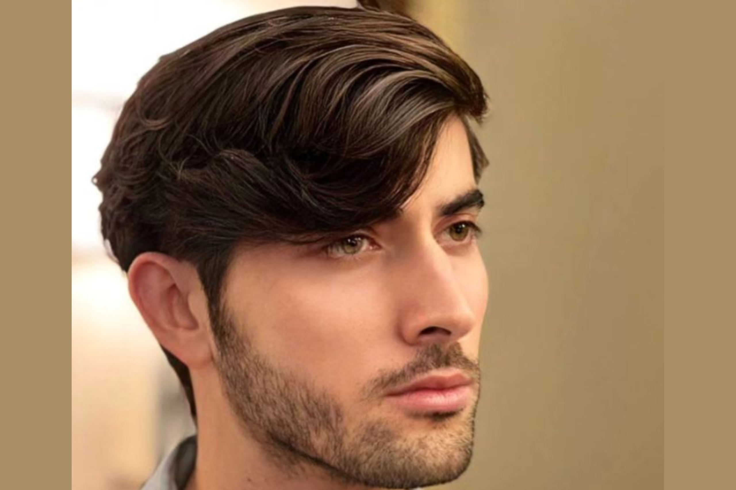 Side Part with Mid-Length Fringe men
