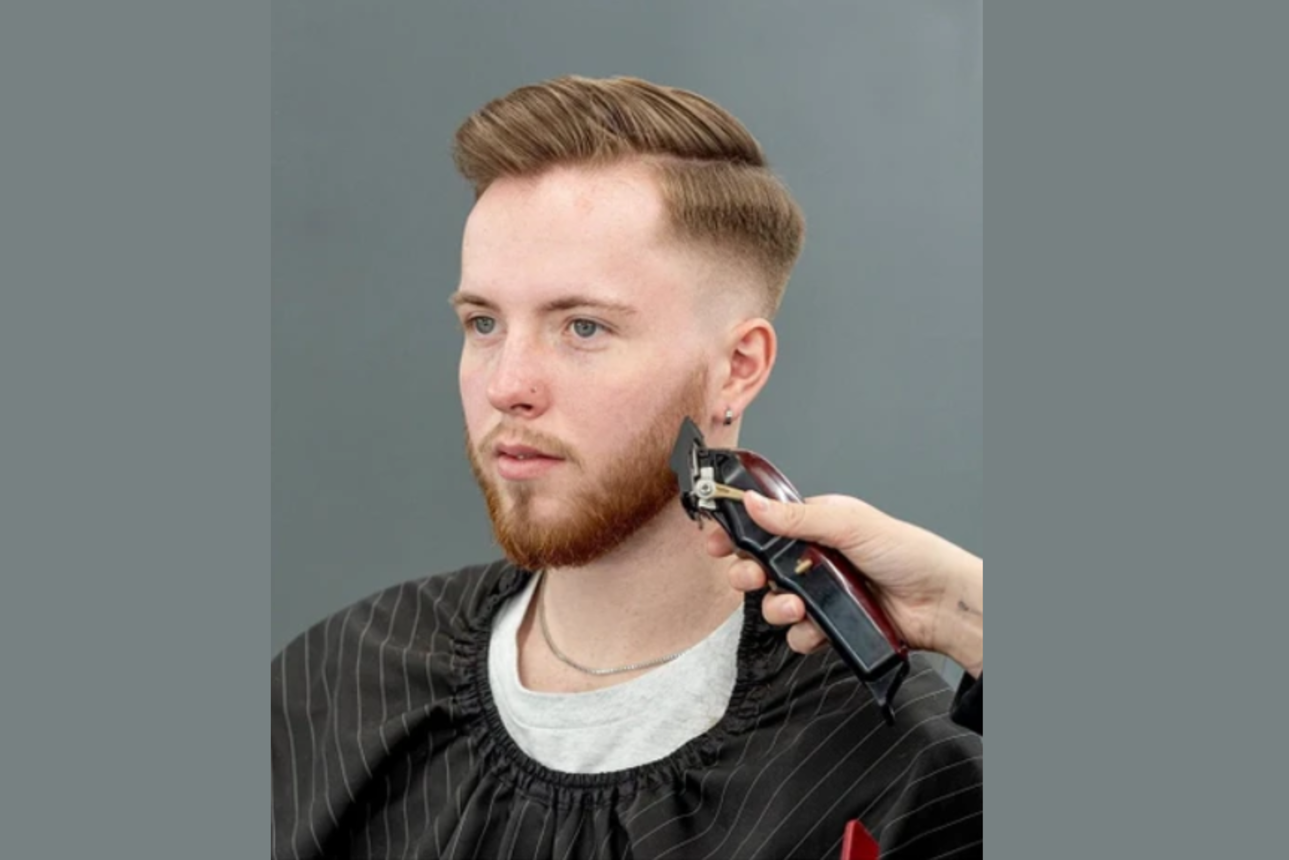 Soft Comb Over with Mid Fade