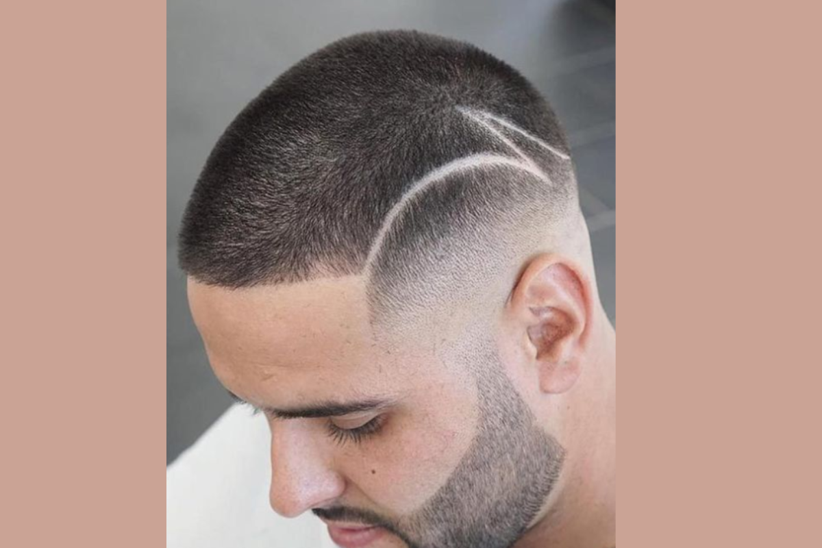 Buzz Cut with Line Design