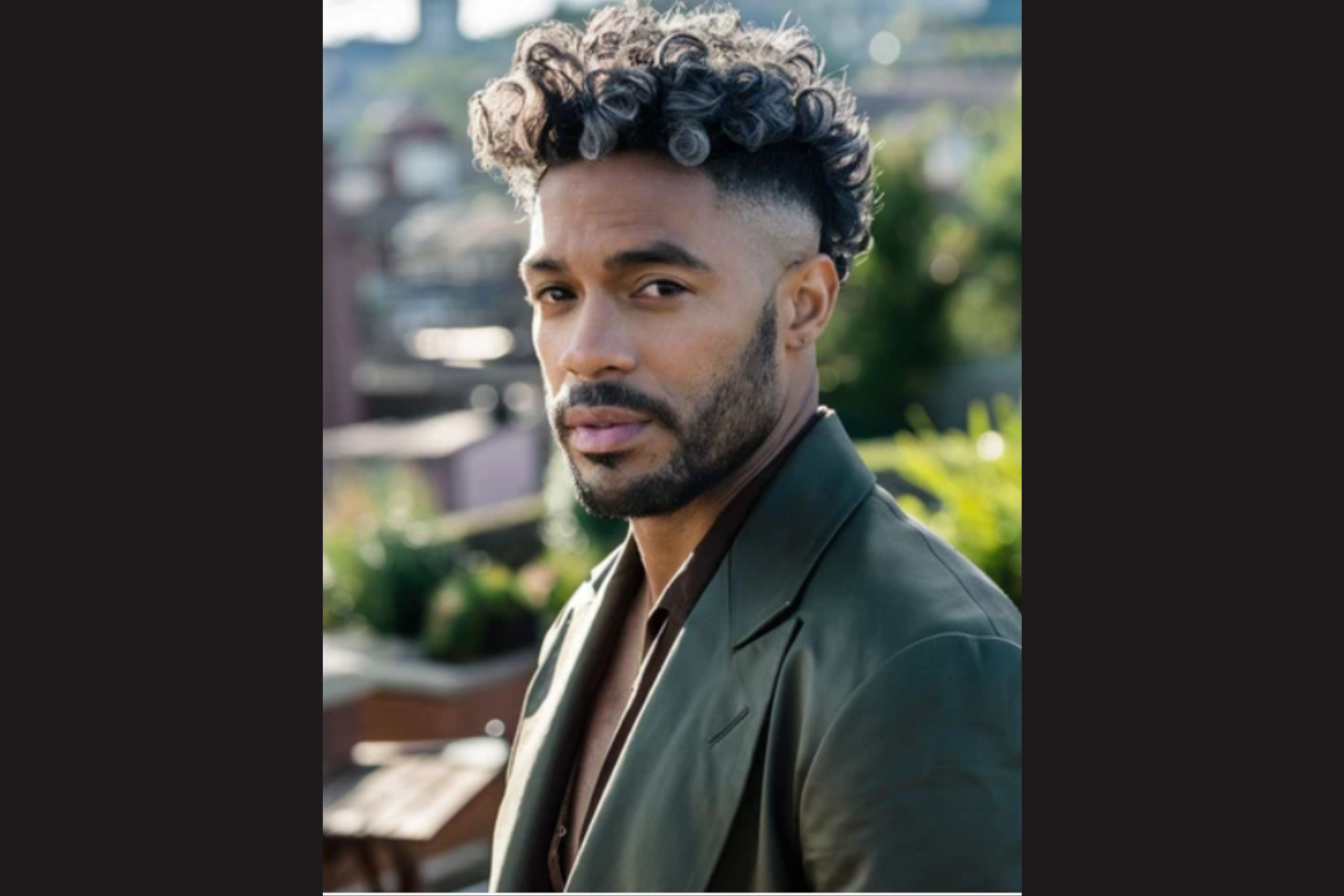 Curly Fringe with Drop Fade