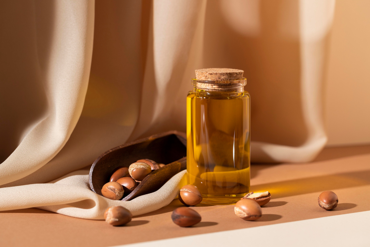 argan oil for hair on table
