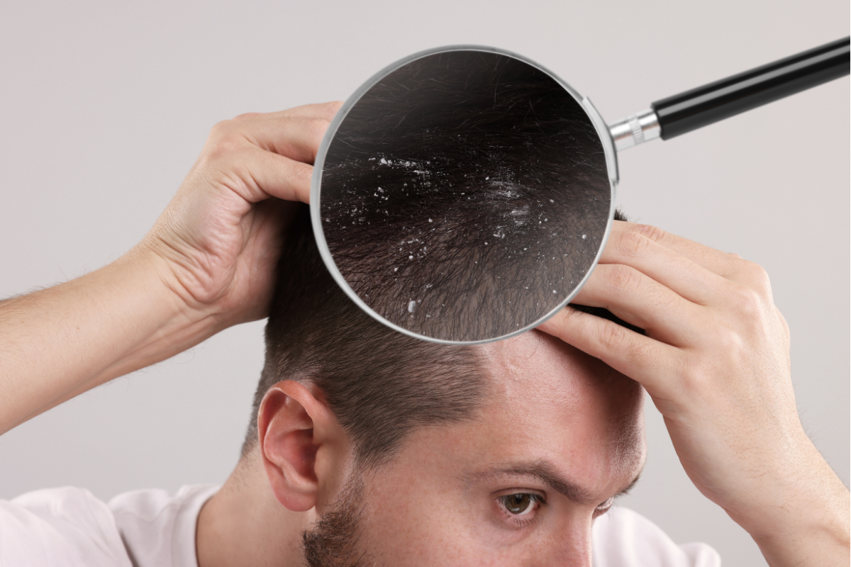 dry winter hair man