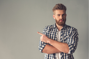 close-up of a bearded man