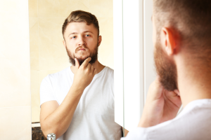 man beard growth mirror