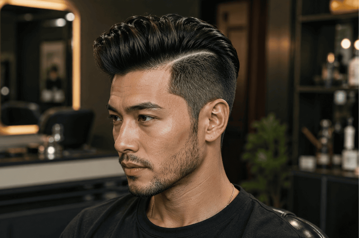 (a clean-shaved line) adds polish to any undercut style