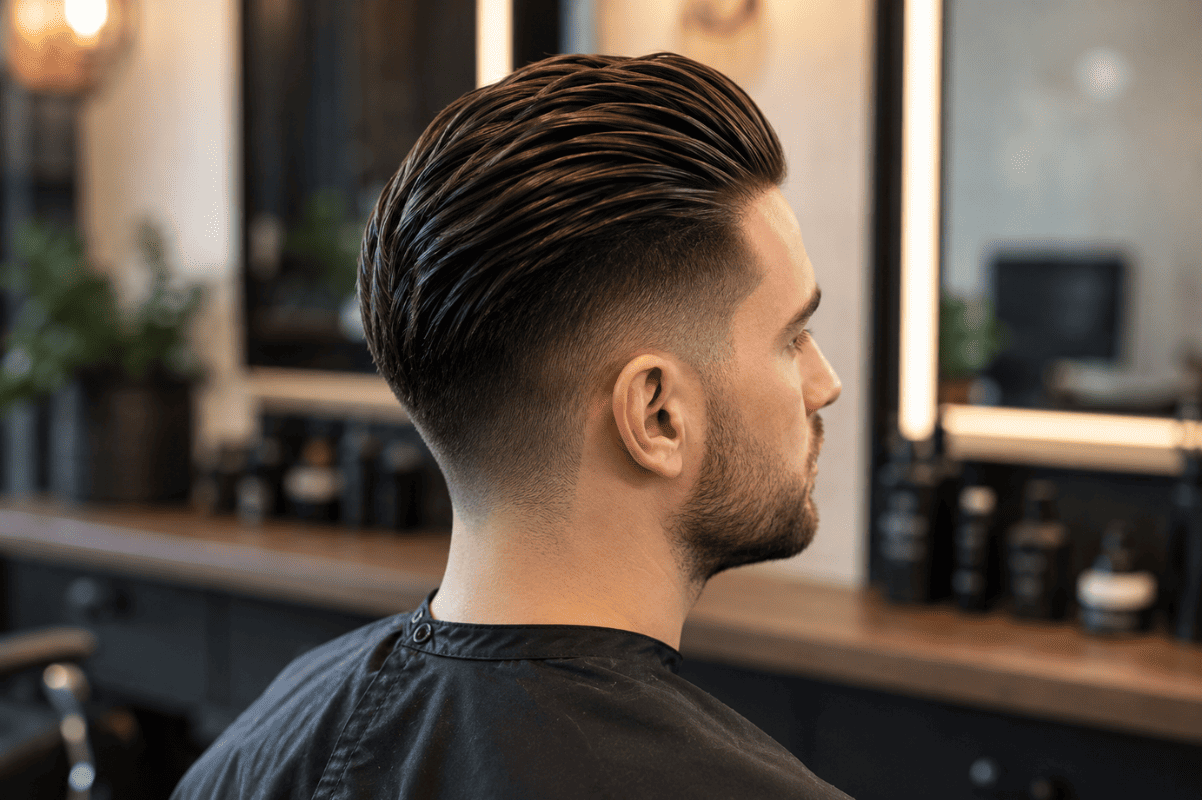 top hair back over faded or shaved side