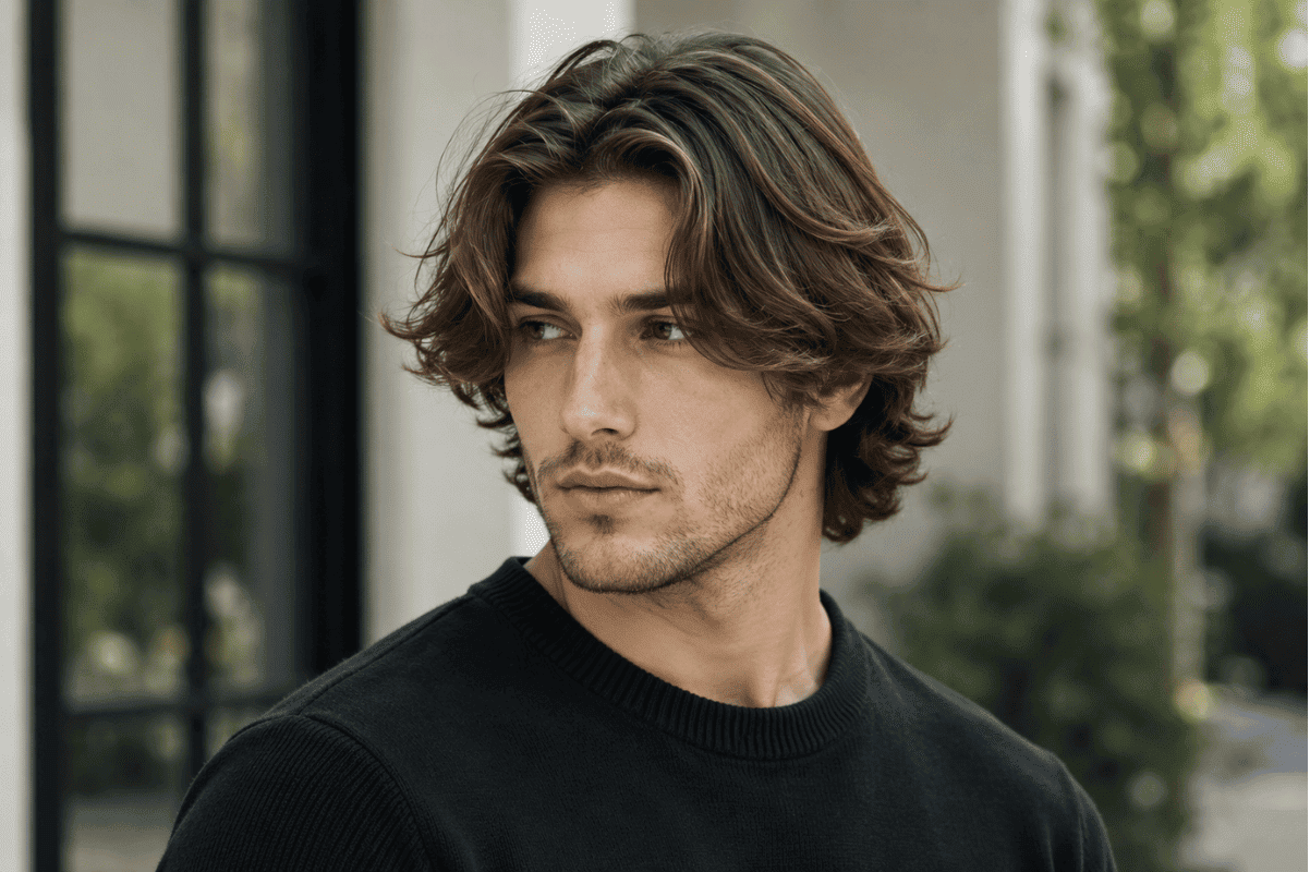 centre part adds symmetry and gives thin hair