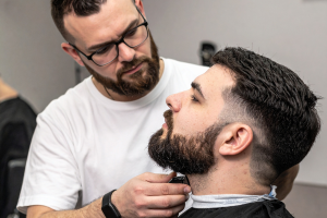 man grooming eyebrows