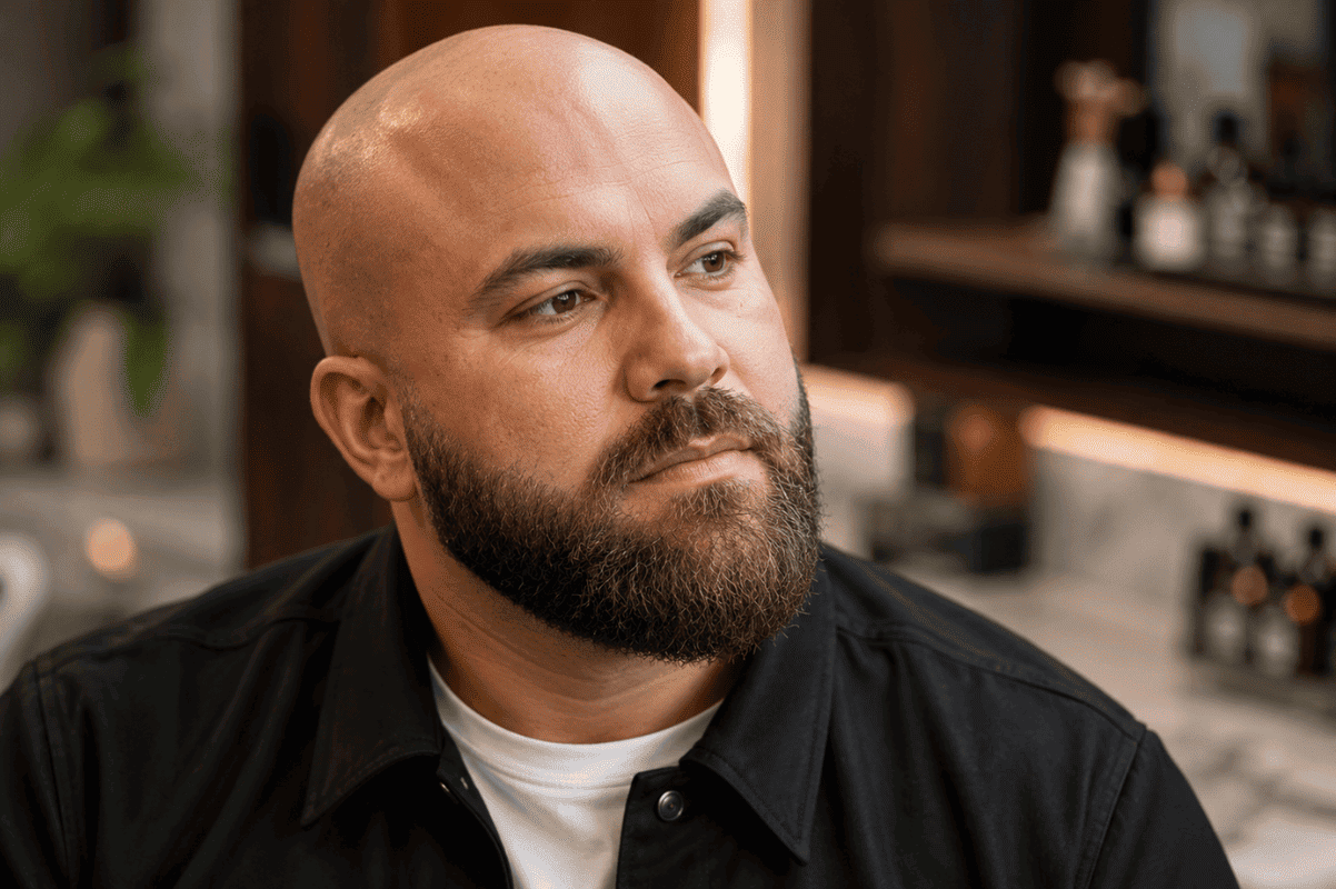 Beard Styles for Bald Men with Round Faces