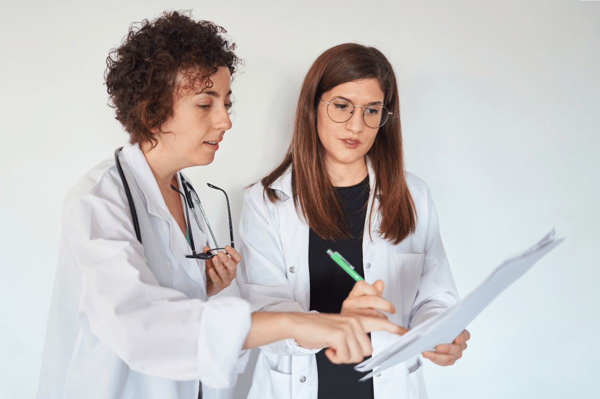Doctor discussing test preparation
